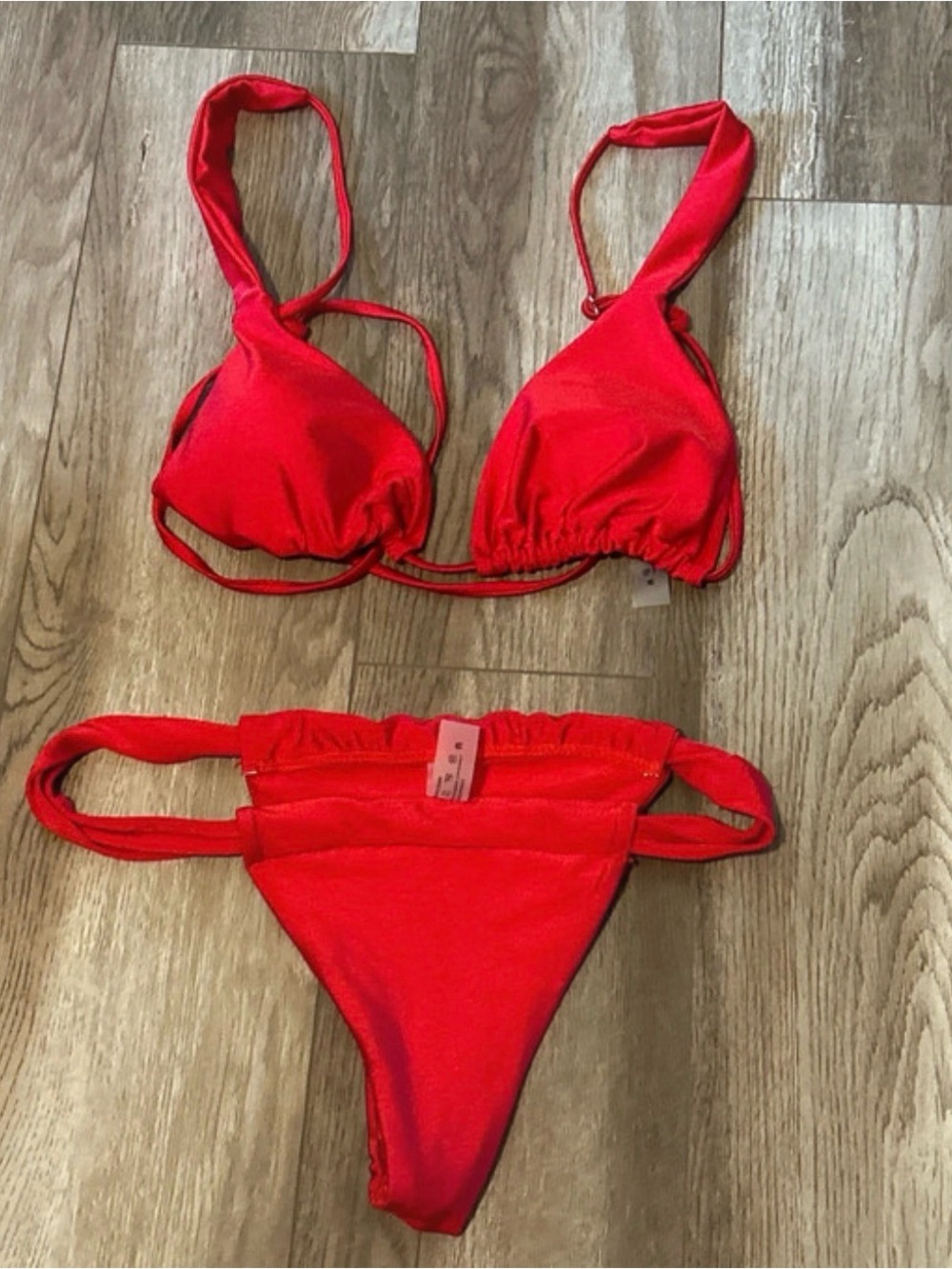 Red Triangle Bikini Set - Women's Swimwear